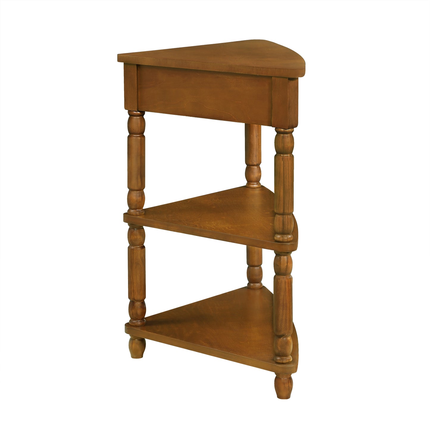 33.8'' Solid Wood 3-Tier Console Triangle table