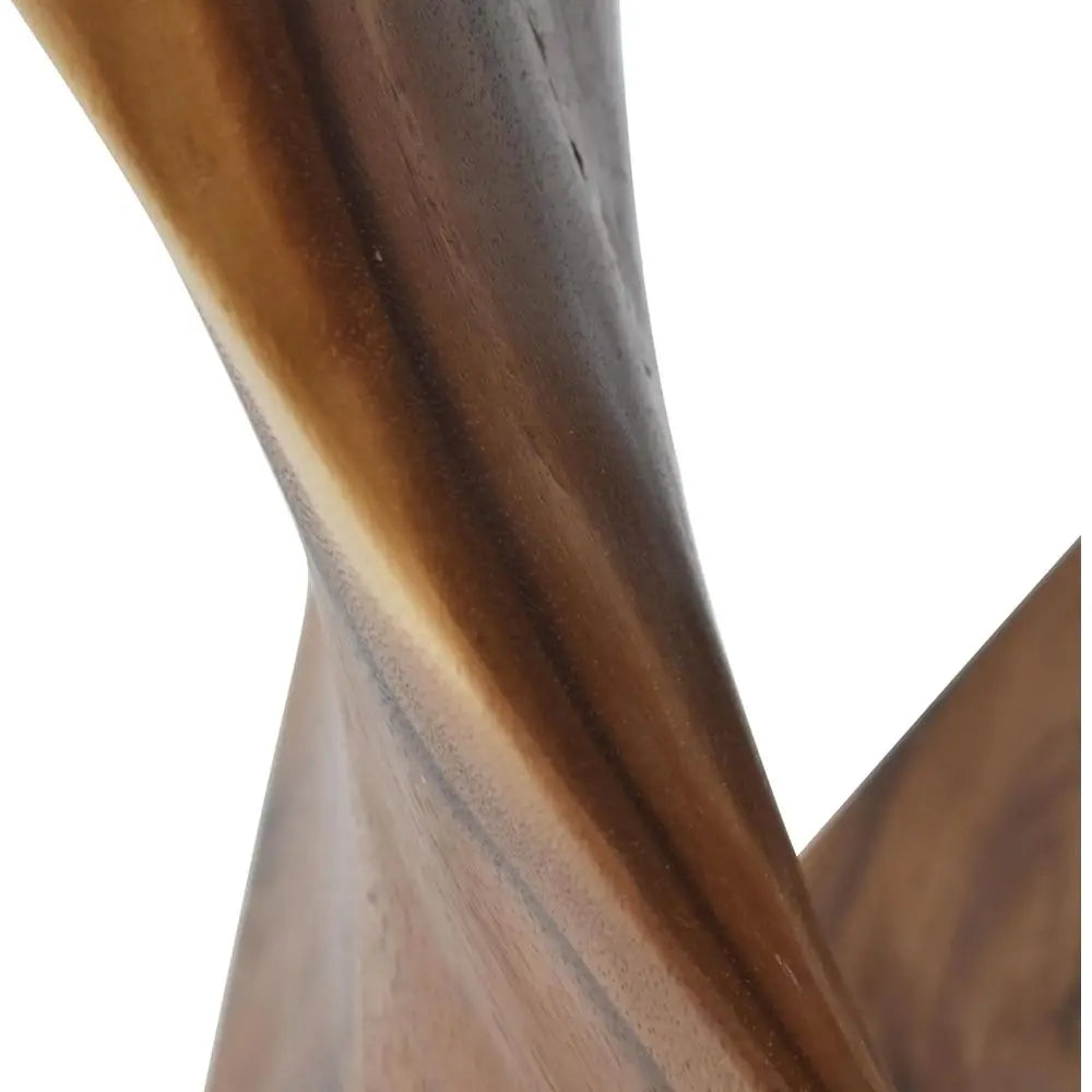 Solona Solid Wood Side Table, Acacia Whimsical Carved Design, Finish, Functional and Visually Alluring Natural Wood Glaze Accent