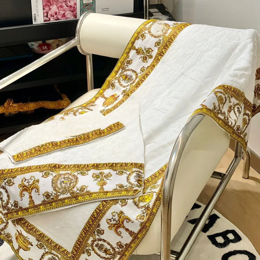 3-Piece Bath Towel Set - Vintage Baroque (Multi-Color)