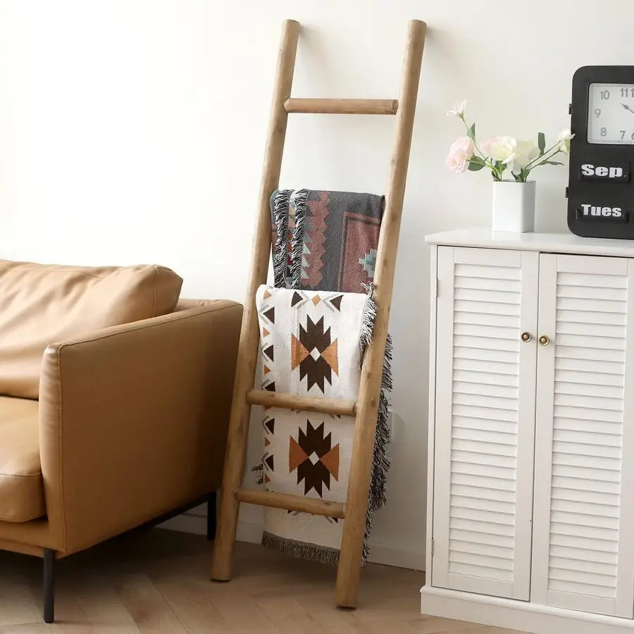 57in Rustic Wooden Towel Rack