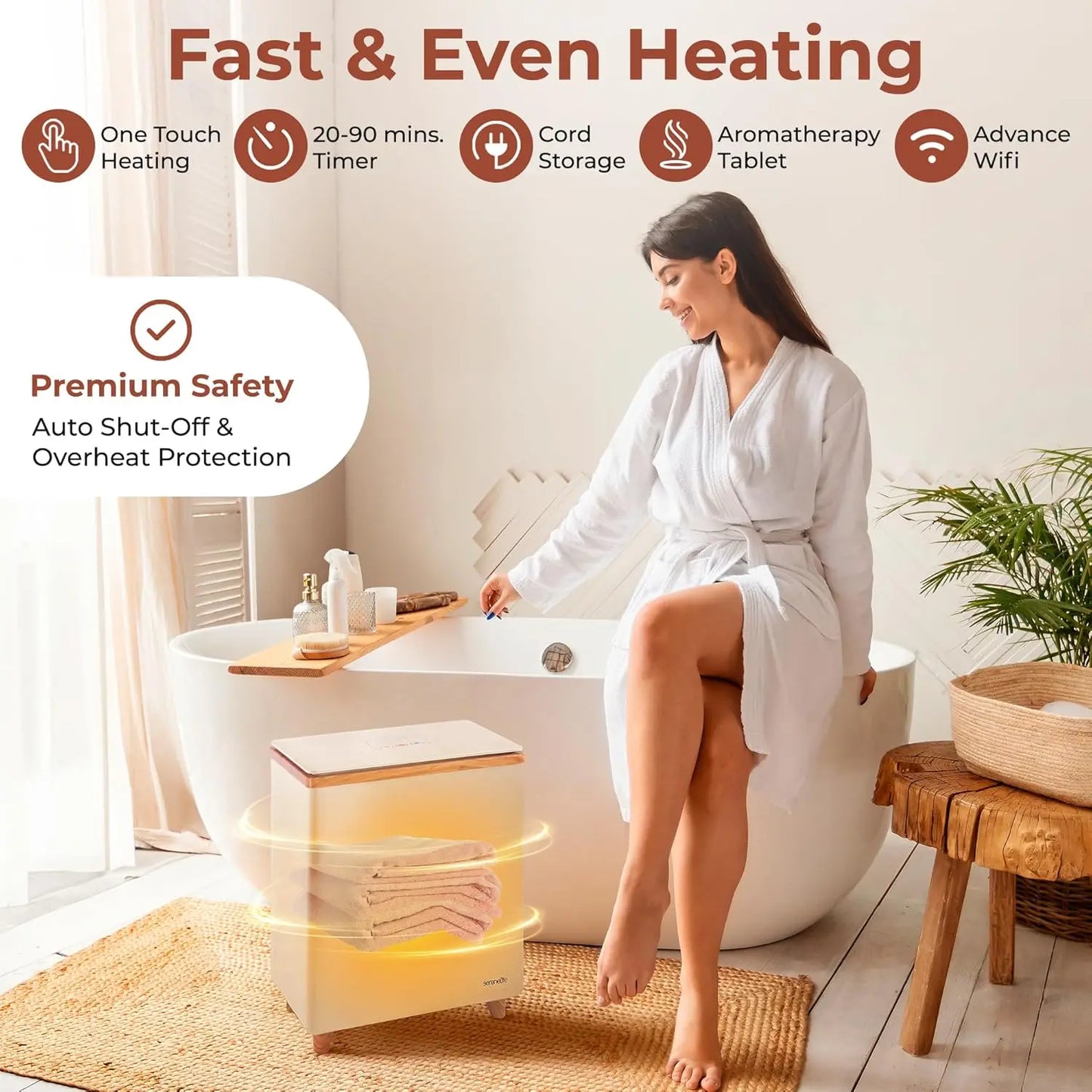 WiFi Towel Warmer with Auto Shut-Off