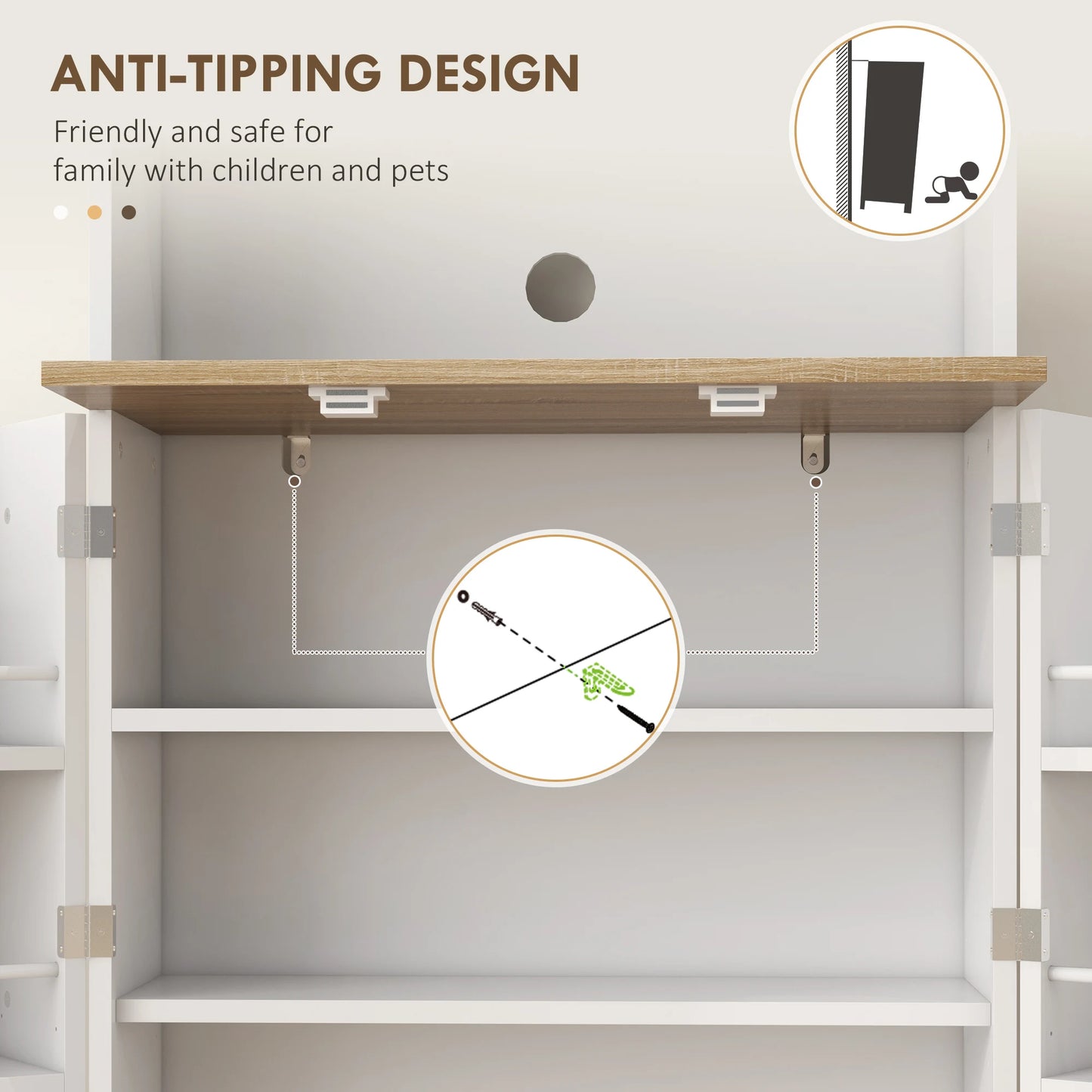 66.5" Tall Kitchen Pantry Storage Cabinet