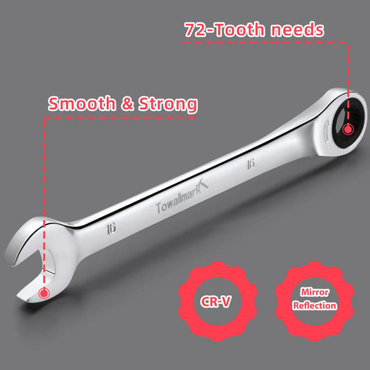 14-Piece Ratcheting Metric 6-19mm Wrench Set