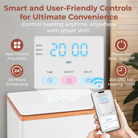 WiFi Towel Warmer with Auto Shut-Off