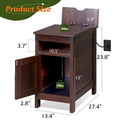 Farmhouse Night Stand w/Charging Station