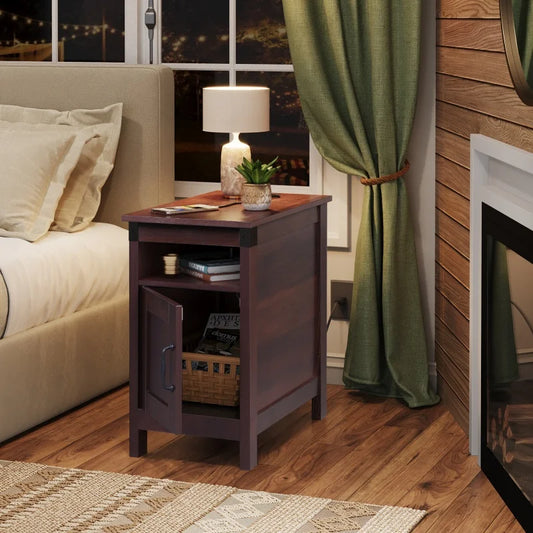Farmhouse Night Stand w/Charging Station