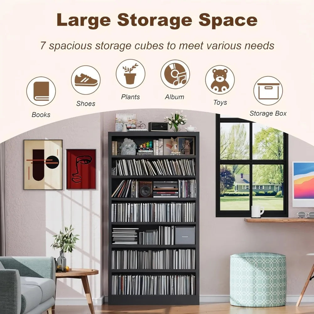 55" Media Storage Cabinet w/ 6 Adjustable Shelves