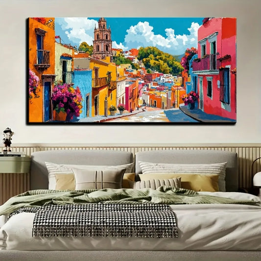 Mexican rural street Colorful interior Wall Decoration Mural