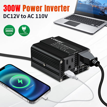 500W/300W Car Inverter DC12V AC110V Power Conversion
