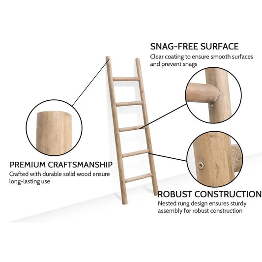 57in Rustic Wooden Towel Rack