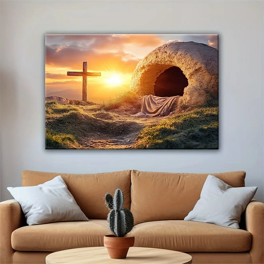 empty Tomb Jesus Resurrection art deco ccanvas wall painting 1.5" THICK