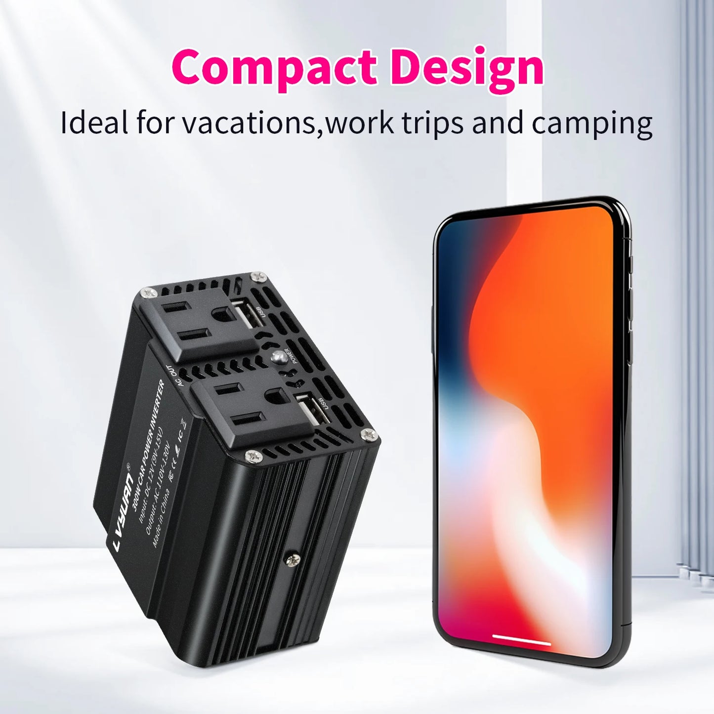 500W/300W Car Inverter DC12V AC110V Power Conversion