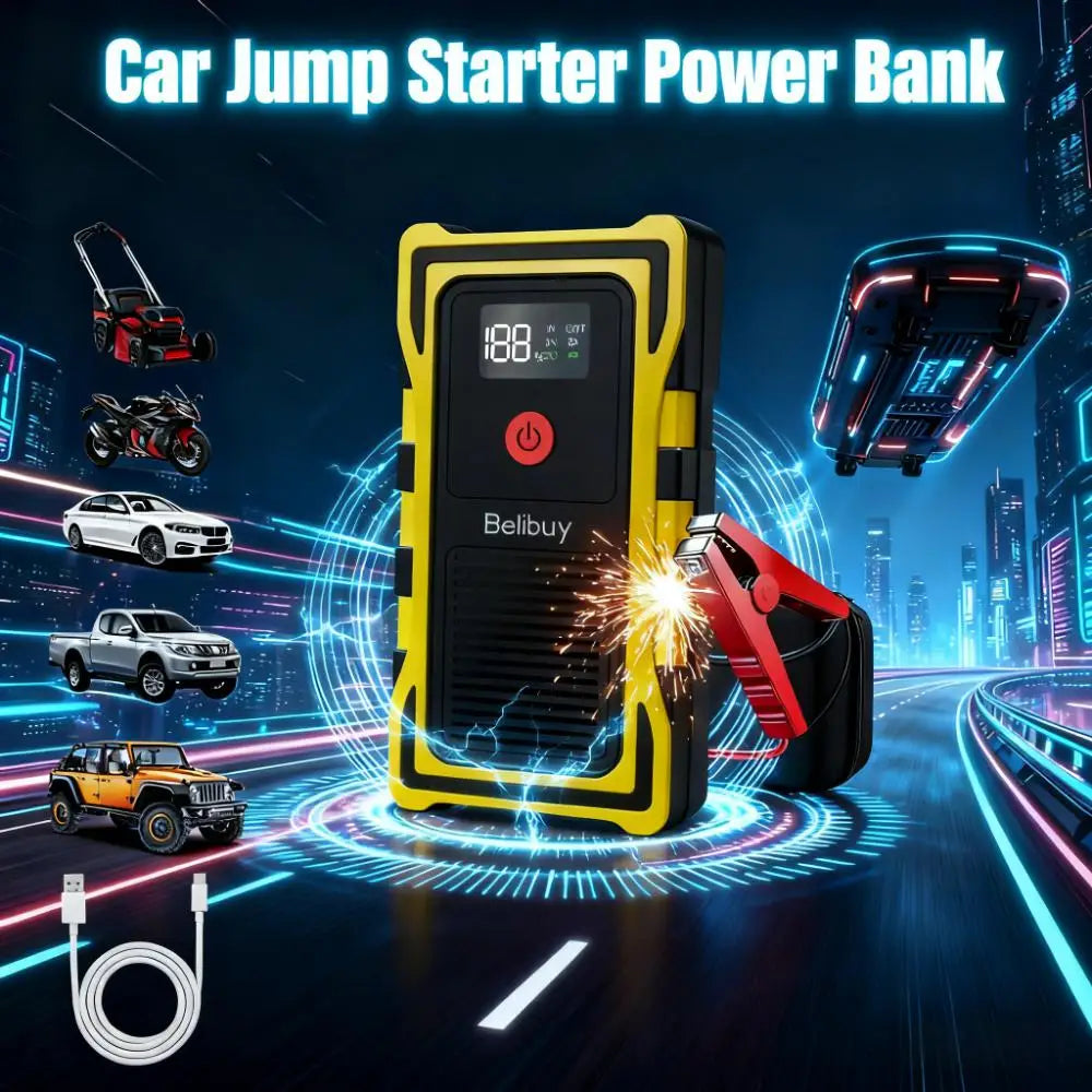 2000A Car Jump Starter, Power Bank and Emergency LED Light