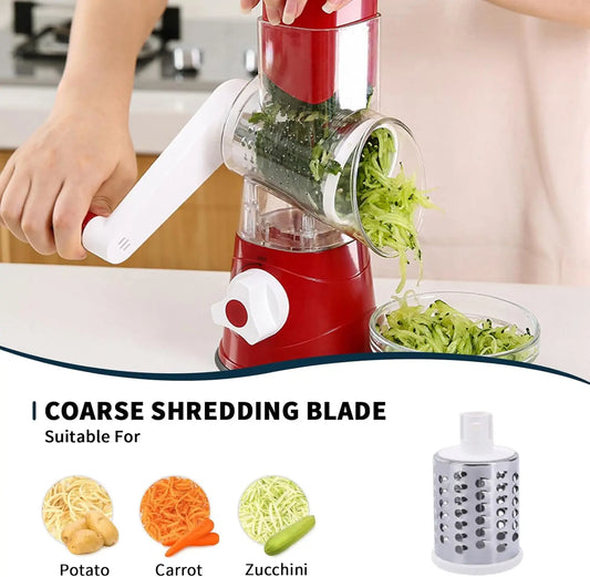 3-in-1 Cheese Grater Set - Hand Crank Slicer