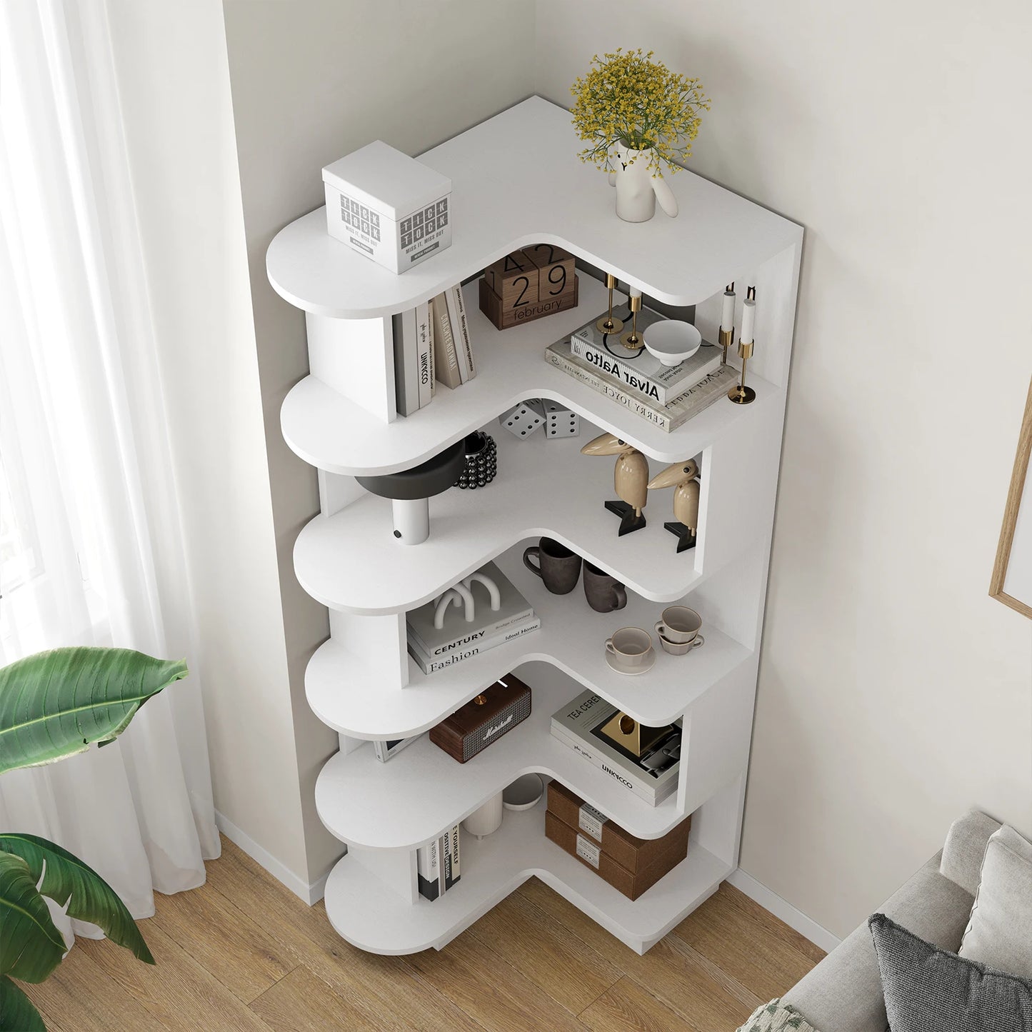 Space-Saving Corner Storage Shelf