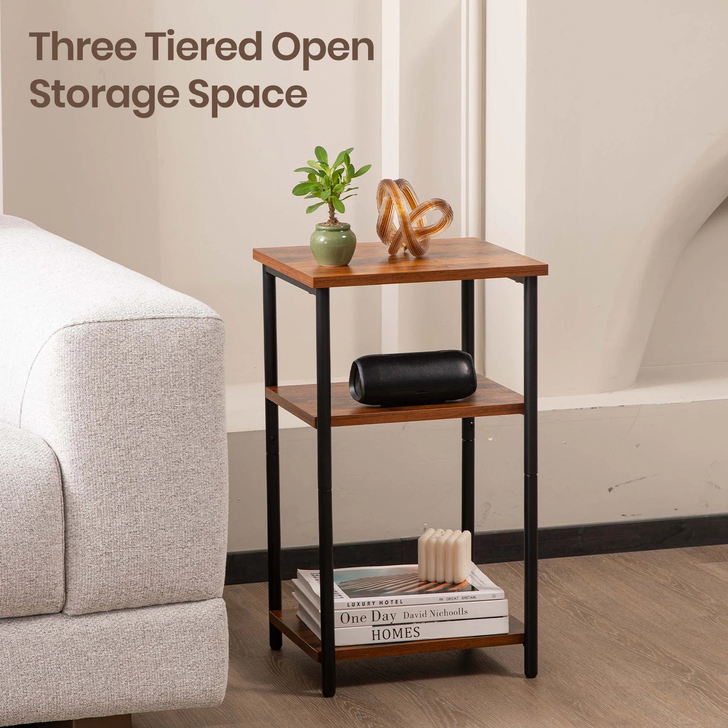 Steel Frame Small Nightstand, space saver