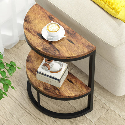 End Table Semi Circle w/Storage Shelf