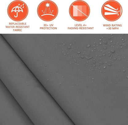 12x10 FT Manual Retractable Outdoor Patio Awning