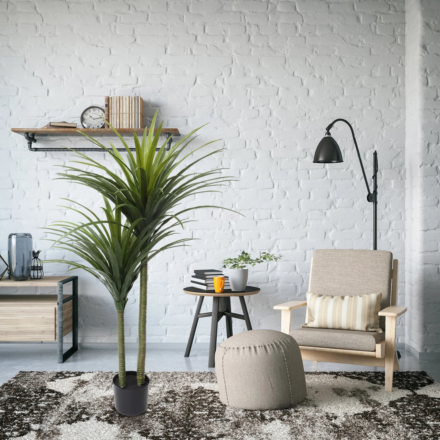 Safe And Artificial Tree Plant w/ Exquisite Flower Pots,