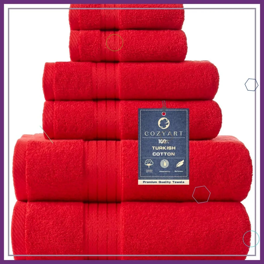 Soft Absorbent Turkish Cotton Bath Towel set