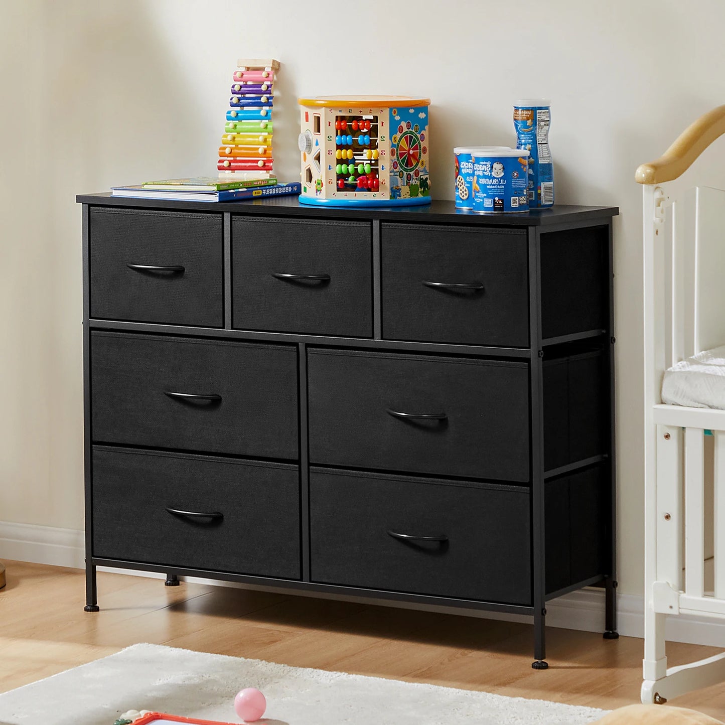 Dresser w/ 7 Fabric Organizer Storage Chest