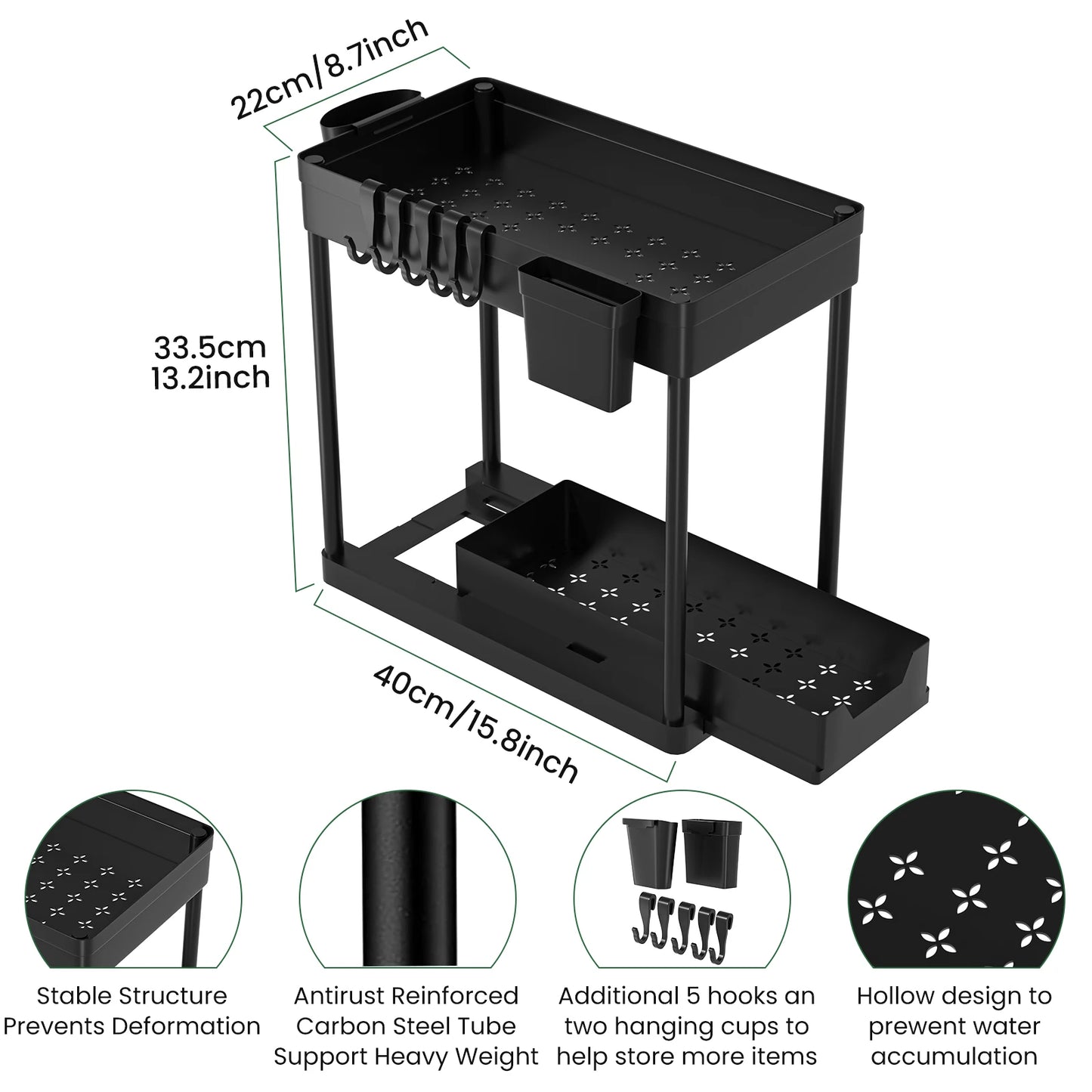 2-Piece Under-Sink Storage Rack Set