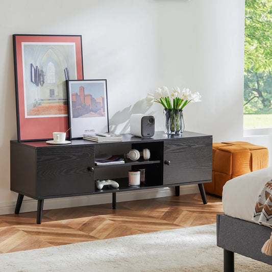 60" Wooden Fireplace Tv Stand Entertainment Center