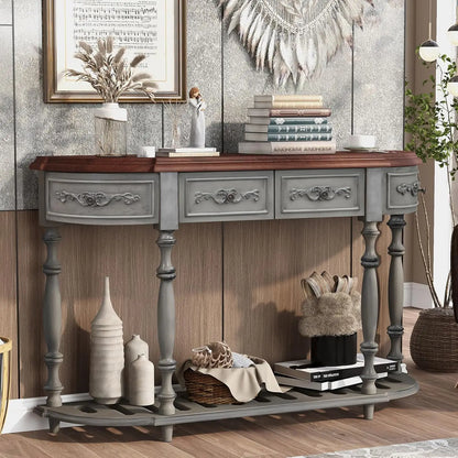 Retro Curved Console Entryway Table