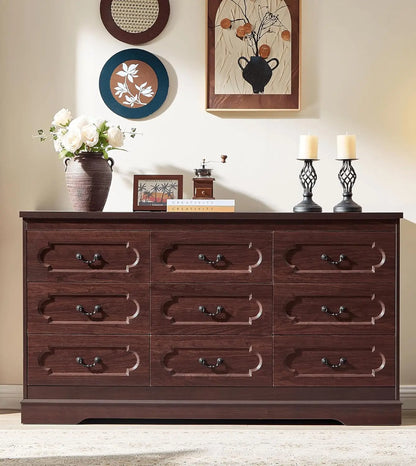 Cherry Wood Farmhouse Dresser for Bedroom