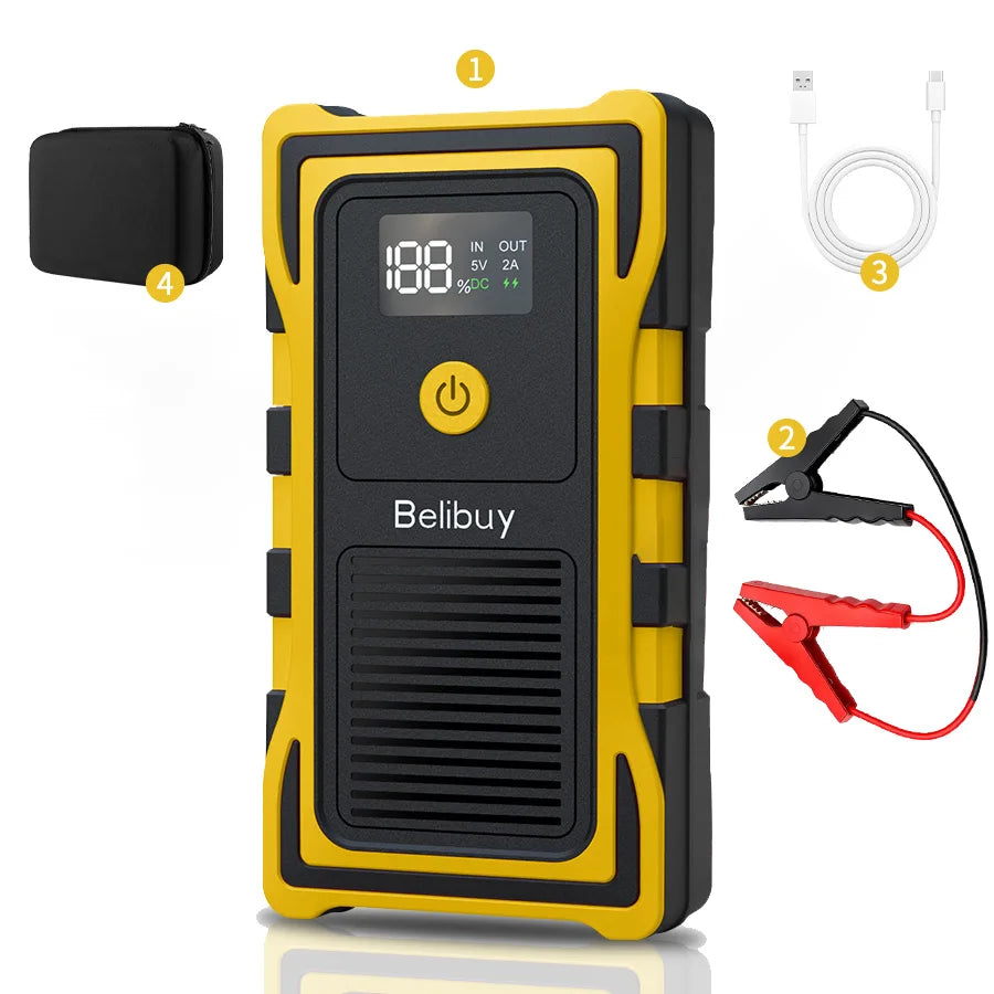 2000A Car Jump Starter, Power Bank and Emergency LED Light