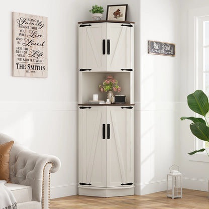 Corner Bathroom Storage Tall Cabinet with Doors