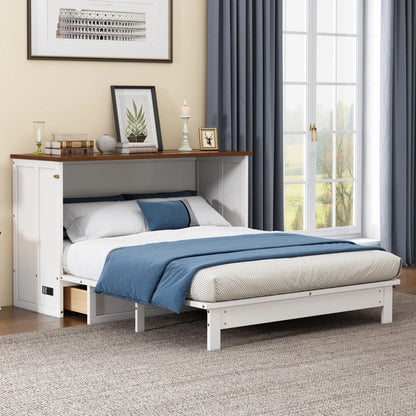 Solid Pine Murphy Bed Chest w/ charging Station