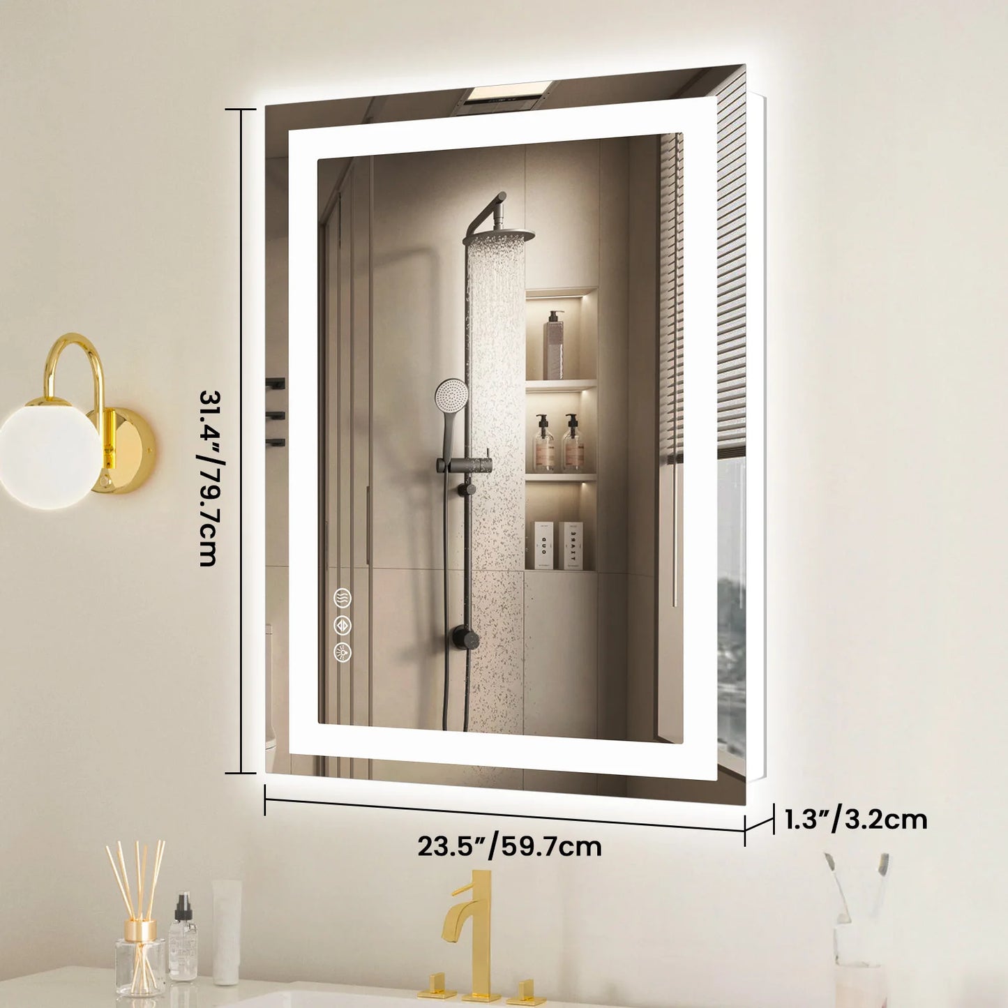 36"x 24"LED Bathroom Mirror
