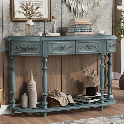 Retro Curved Console Entryway Table