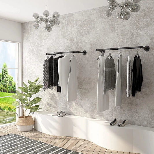 2pk Pipe Rack Garment Hanging Rod
