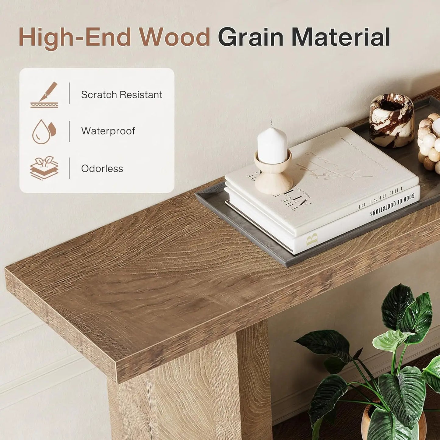 Wooden Console Sofa Table for Entryway, Living Room