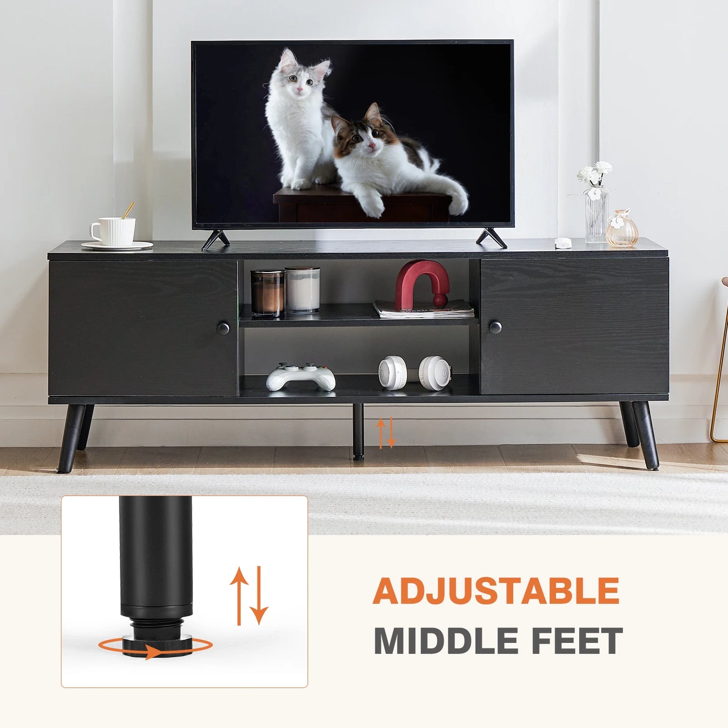 60" Wooden Fireplace Tv Stand Entertainment Center