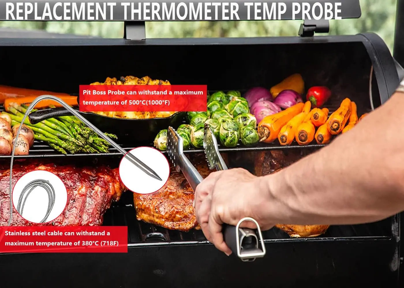 2-Pack Stainless Steel Meat Thermometer Probes