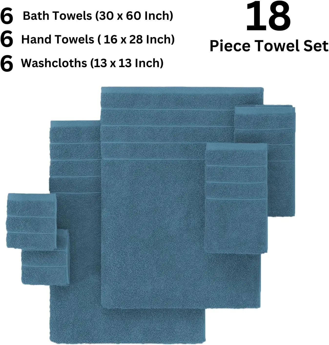 18 Pc Hotel Quality Quick Dry, Absorbent
