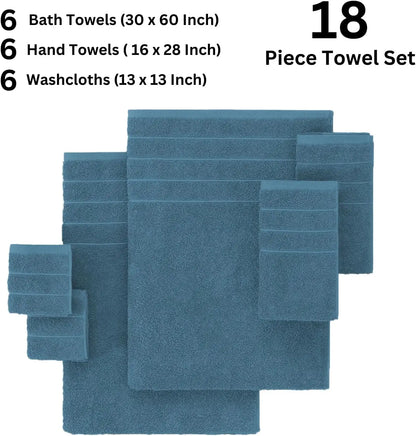 18 Pc Hotel Quality Quick Dry, Absorbent
