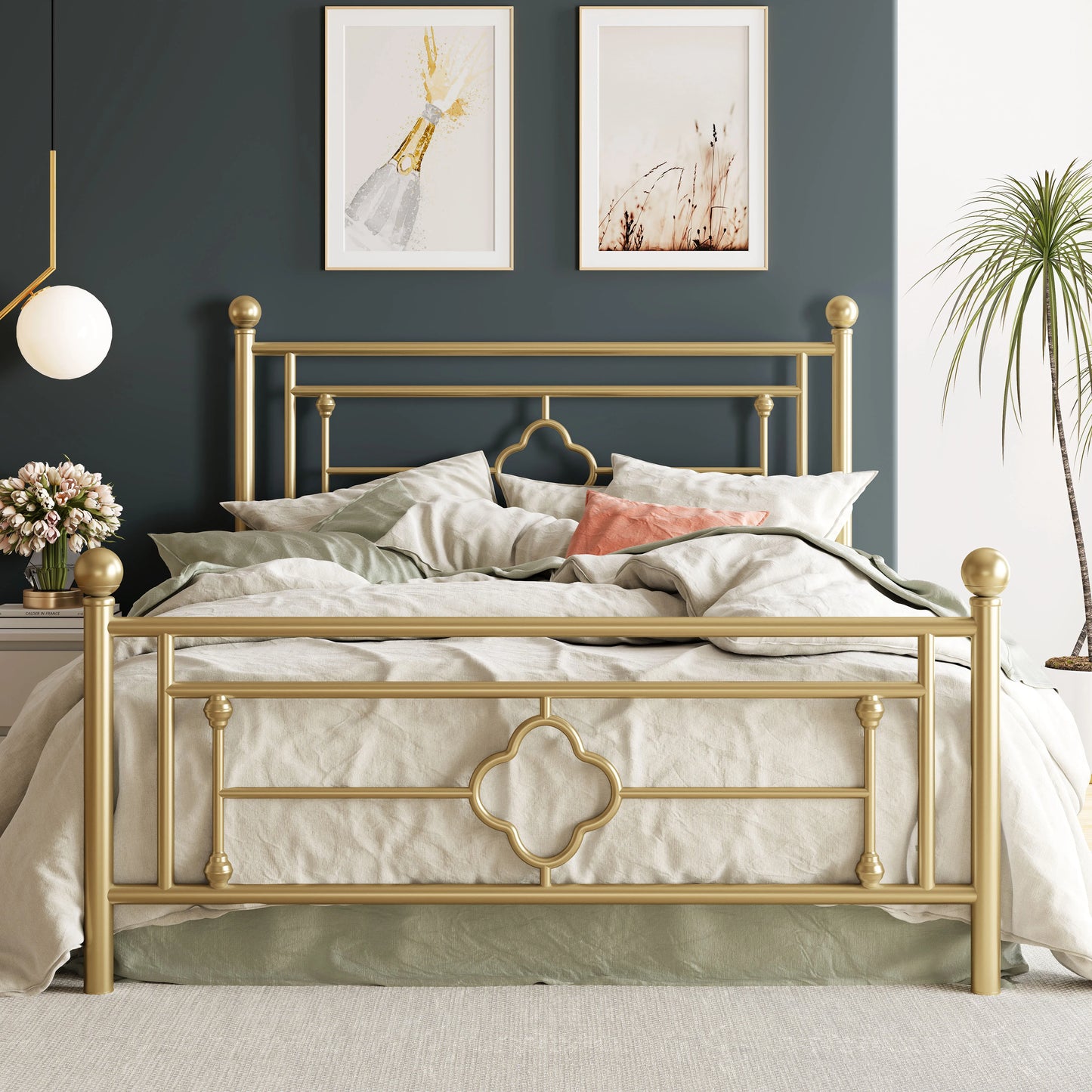 Vintage Victorian Style Platform Bed Frame