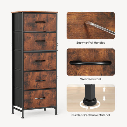48" Dresser w/ 5 Fabric Drawers