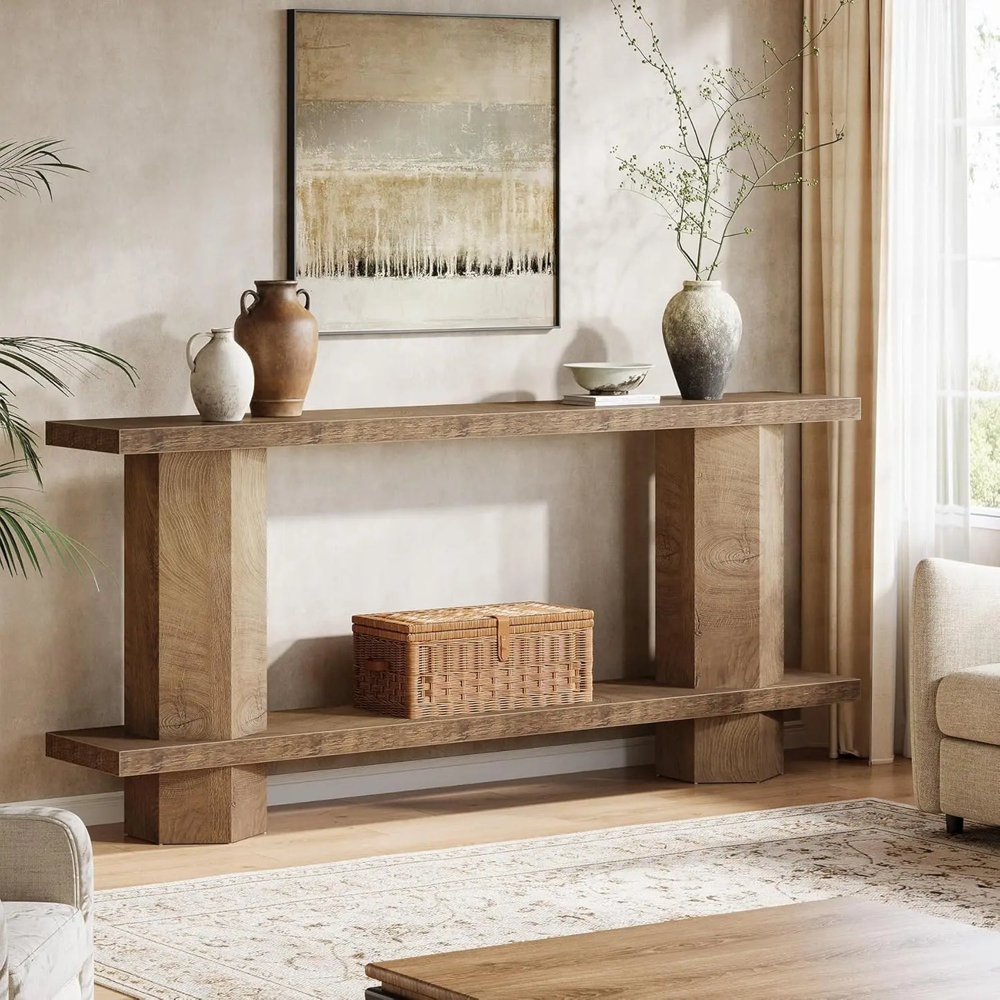 Wooden Console Sofa Table for Entryway, Living Room