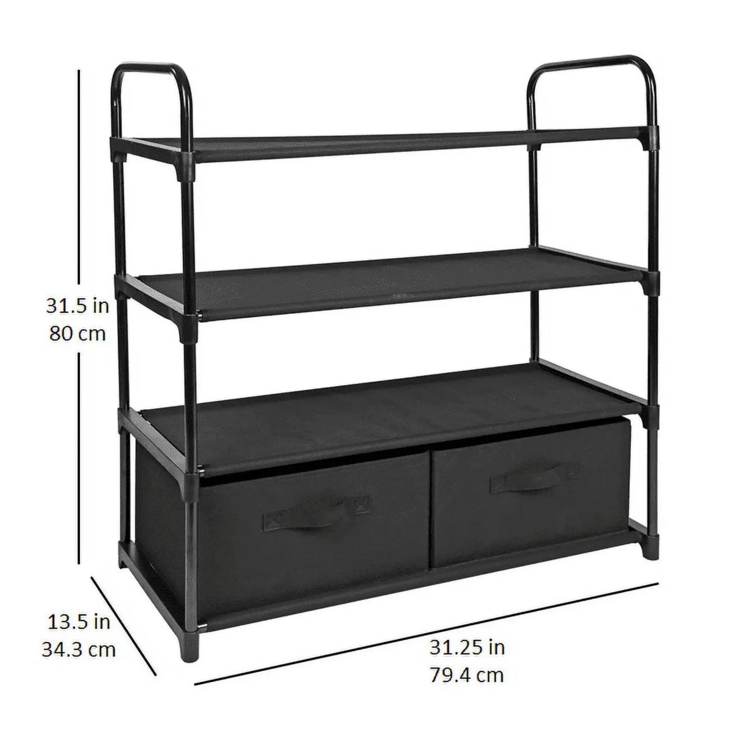 4 Shelf Closet Organizer w/ 2 Bins