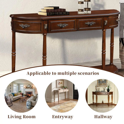 Retro Curved Console Entryway Table