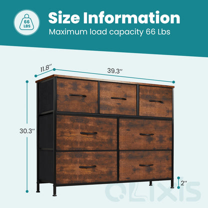 Dresser w/ 7 Fabric Organizer Storage Chest
