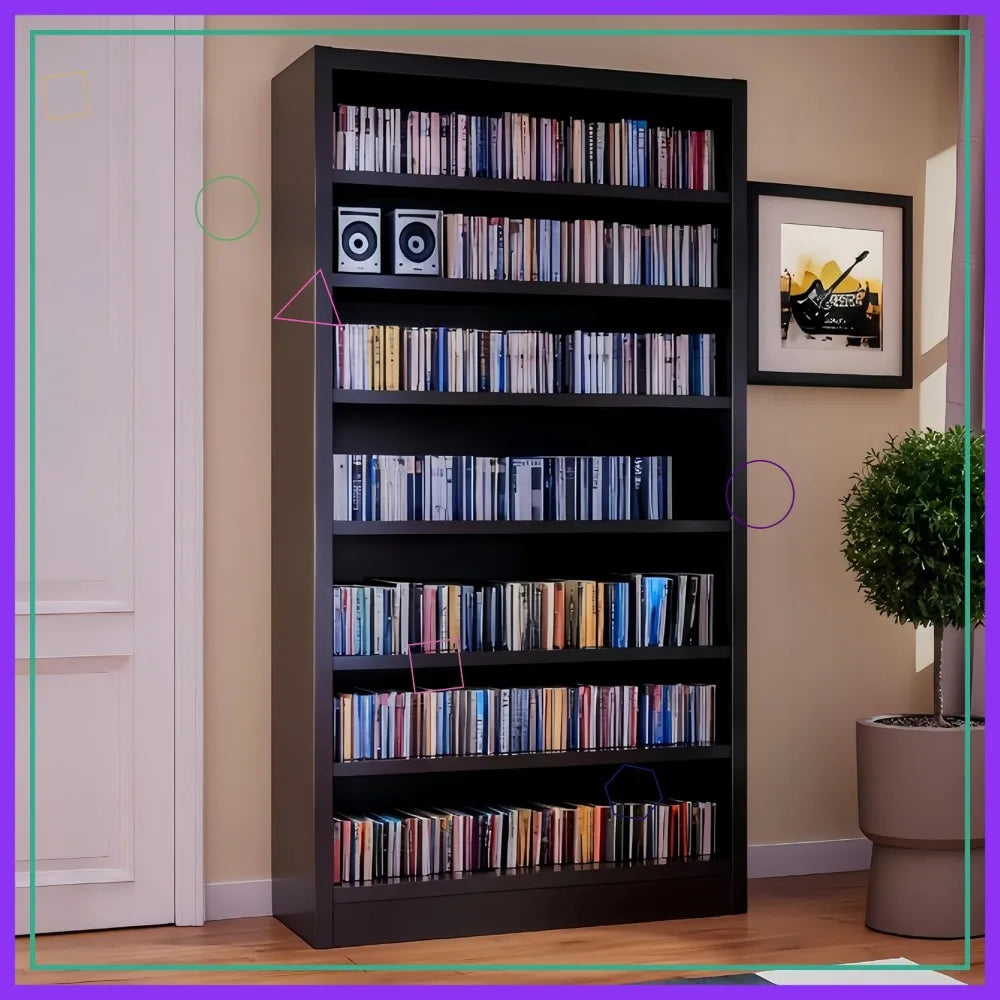 55" Media Storage Cabinet w/ 6 Adjustable Shelves
