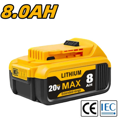 8.0Ah 20V Lithium-Ion Replacement Batteries, Dewalt Cordless Tools