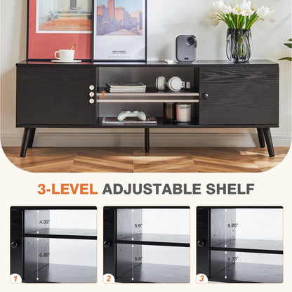60" Wooden Fireplace Tv Stand Entertainment Center