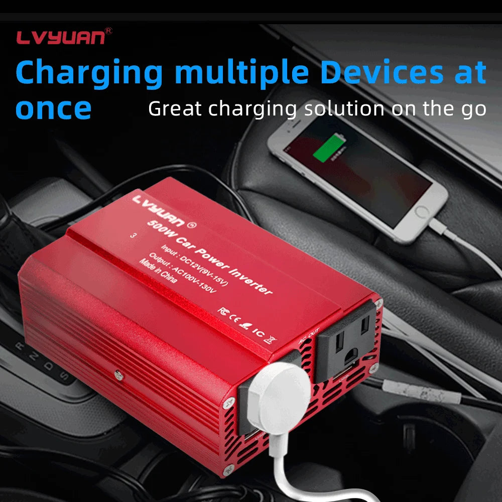 500W/300W Car Inverter DC12V AC110V Power Conversion
